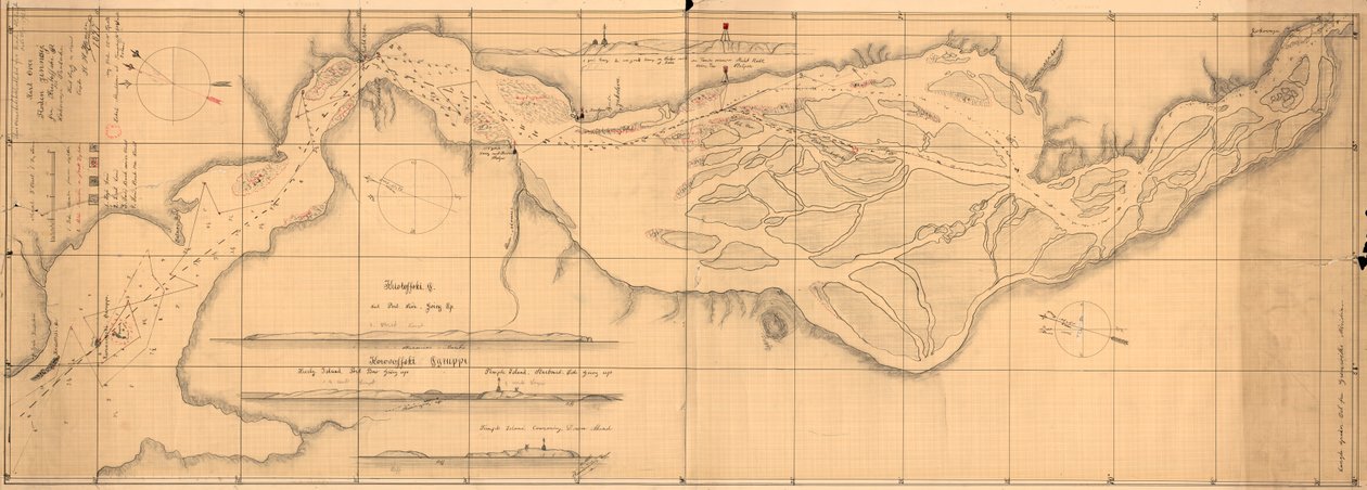 Mapa rzeki Jennisej autorstwa H.H. Hansen