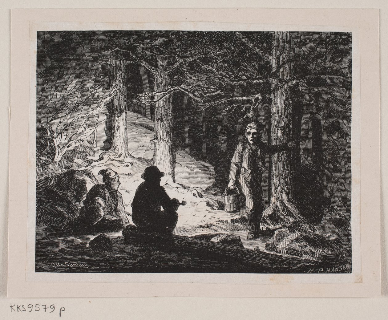 Ilustracja do „Letniej nocy w Krogskoven” autorstwa H.P. Hansen
