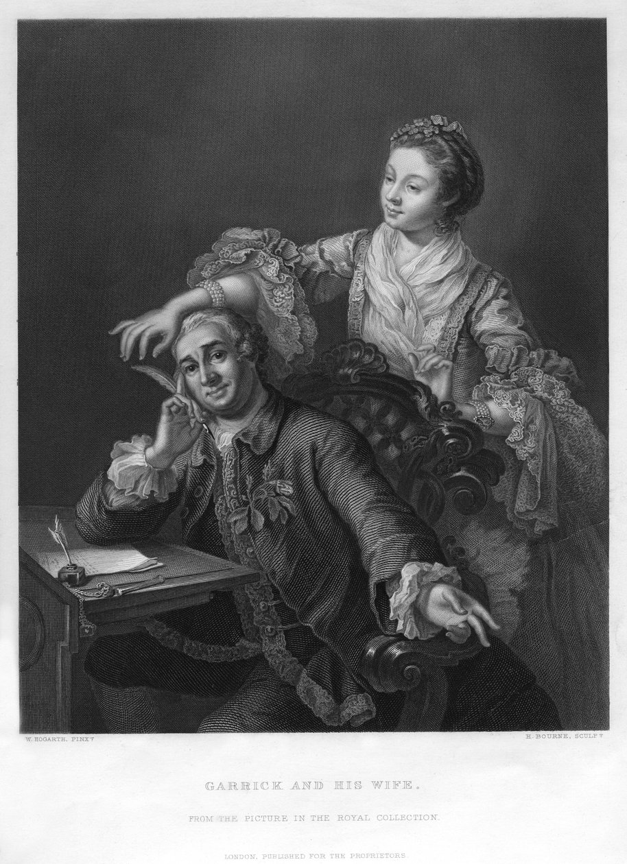 Garrick i jego żona, 1757 XIX wiek. autorstwa H. Bourne