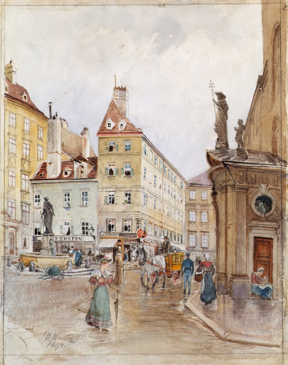 Franziskanerplatz w Wiedniu autorstwa H. Winter