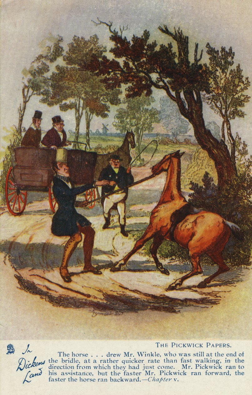 W krainie Dickensa - Pocztówka z Pickwicka, ok. 1905 r. autorstwa Hablot Knight Browne