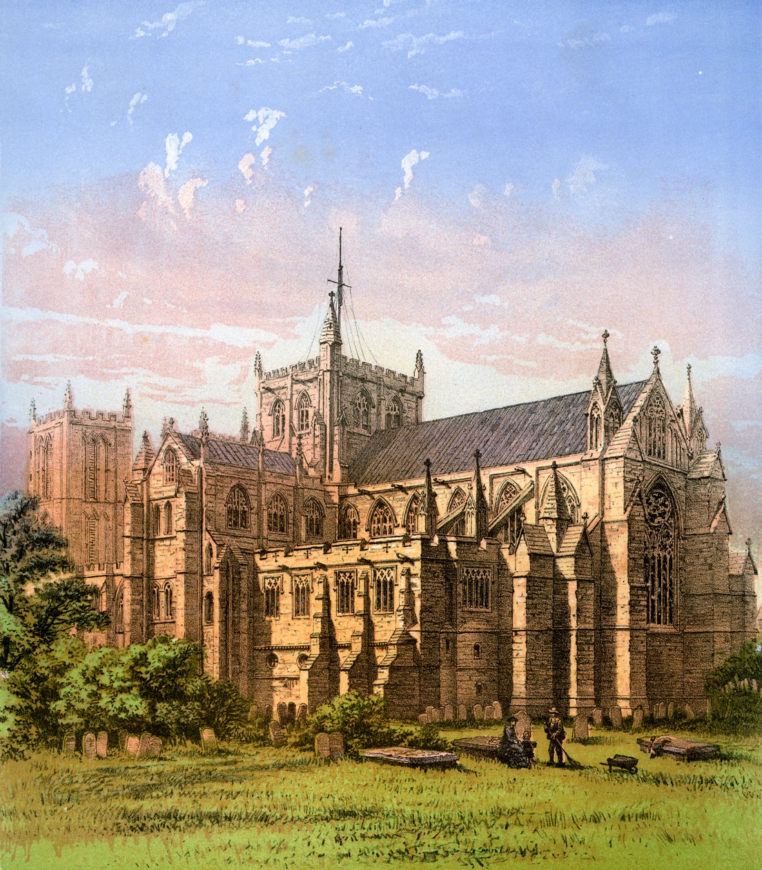 Katedra Ripon, Yorkshire, c1870 autorstwa Hanhart