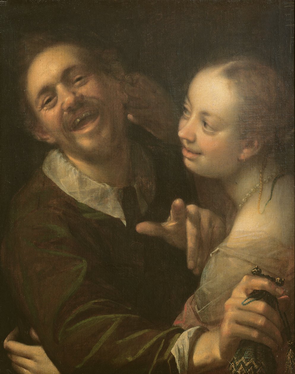 Roześmiana para, autoportret artysty z żoną (Scherzendes Paar), 1596 autorstwa Hans von Aachen