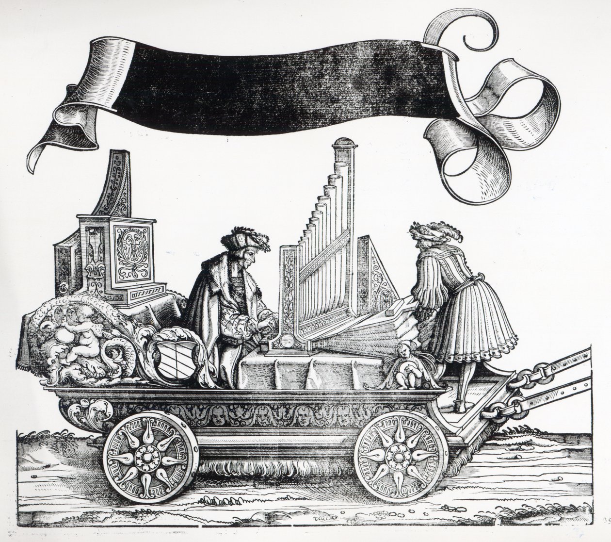 Scena z procesji triumfalnej Maksymiliana, ok. 1516-18 autorstwa Hans Burgkmair