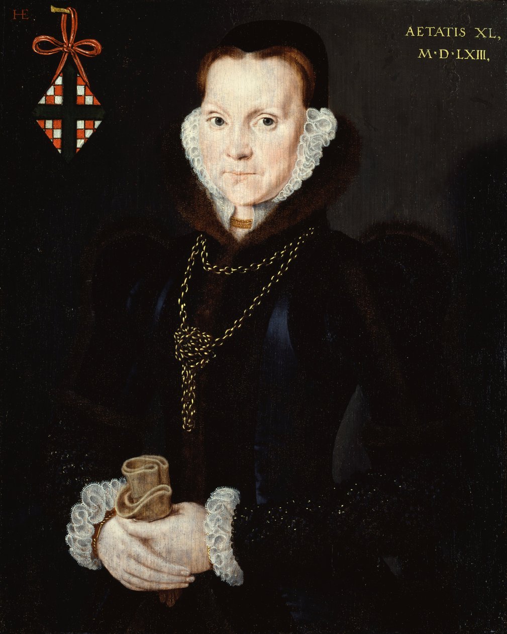 Portret Elizabeth Roydon, Lady Golding autorstwa Hans Eworth