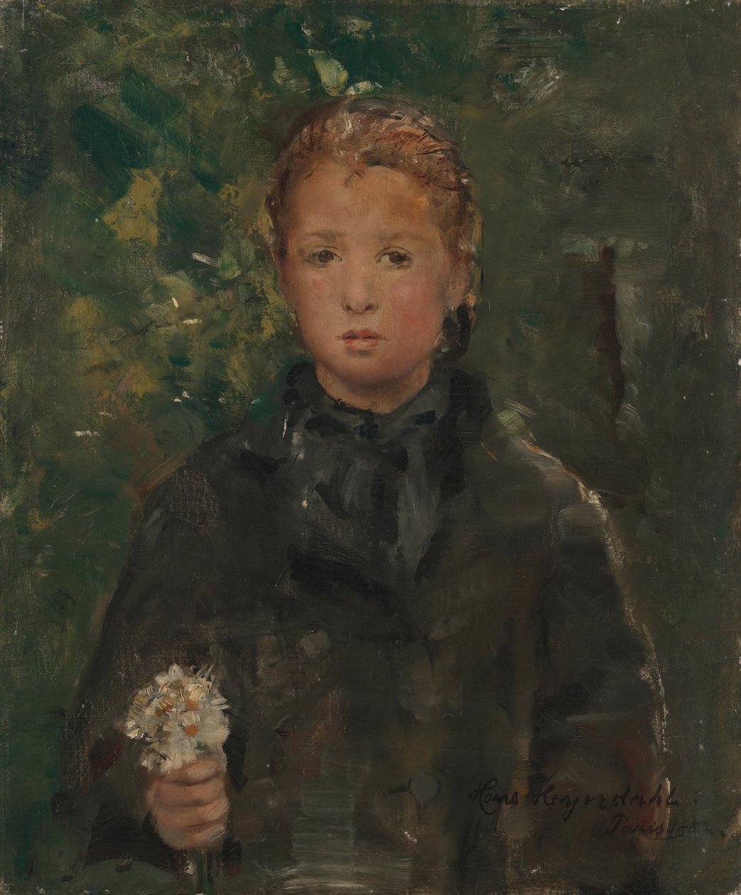 Portret dziewczyny z bukietem kwiatów autorstwa Hans Olaf Heyerdahl