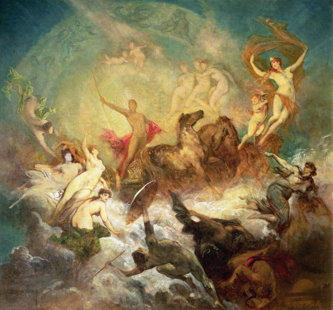 Zwycięstwo Światła nad Ciemnością, 1883-84 autorstwa Hans Makart