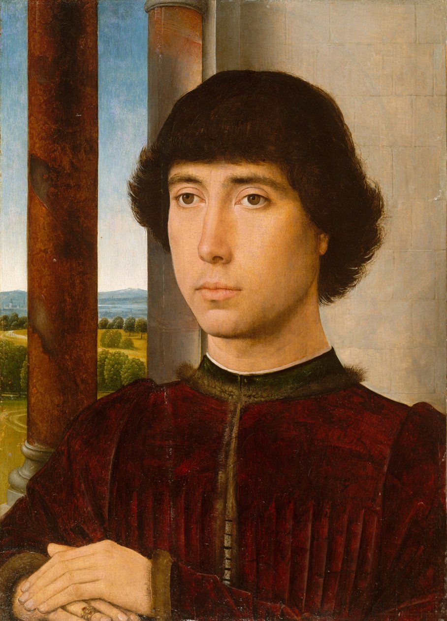 Залуу хүний хөрөг, 1470-75 оны поли autorstwa Hans Memling