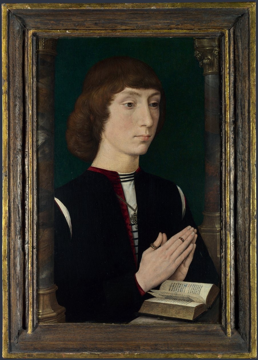 Młody człowiek na modlitwie autorstwa Hans Memling