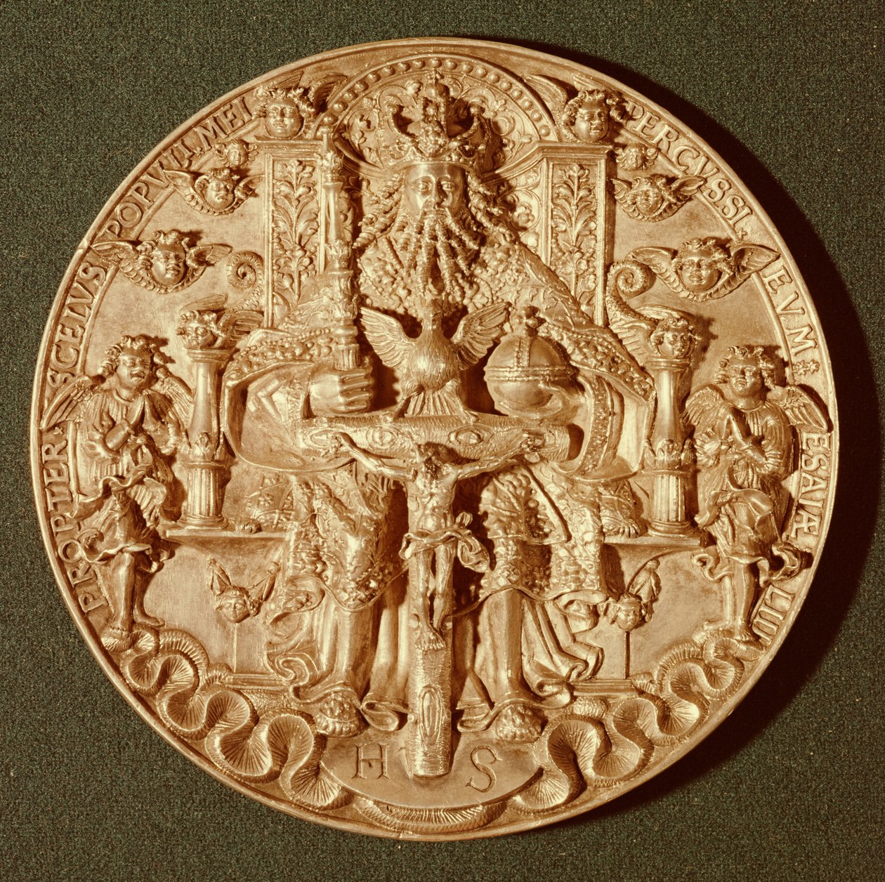 Medal Trójcy Świętej, przerobiona wersja oryginału wykonanego w 1544 roku, obecnie w Domschatz, Trier (złoto) autorstwa Hans Reinhart