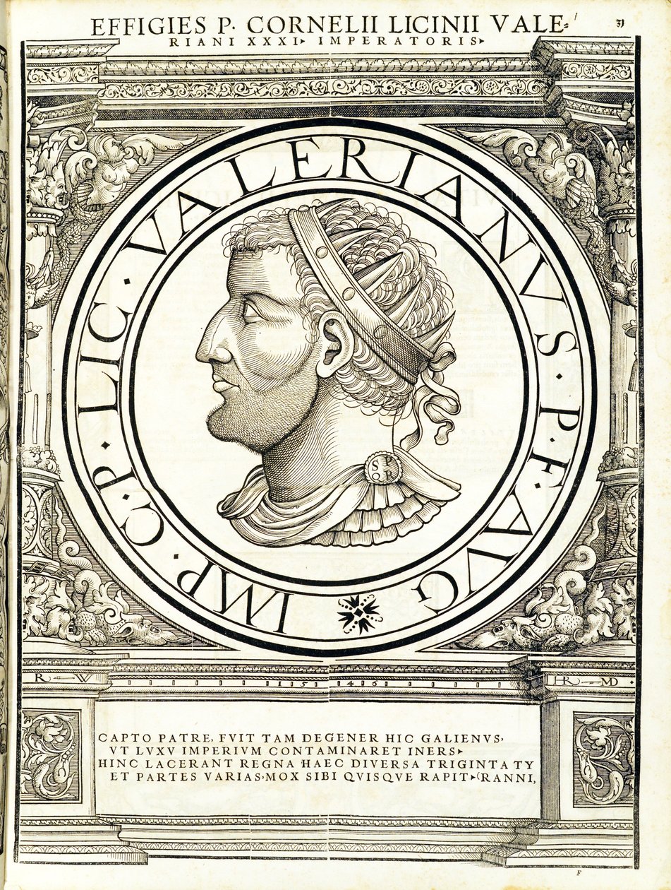 Licinius Valerianus, ilustracja z „Cesarzy rzymskich całego Wschodu i Zachodu”, drzeworyt Rudolpha Wyssenbacha, druk Andreas Gesner, autorstwa Hans Rudolf Manuel Deutsch