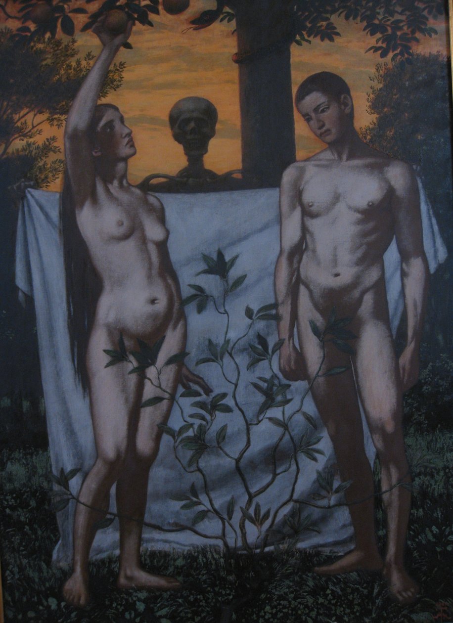 Adam i Ewa autorstwa Hans Thoma