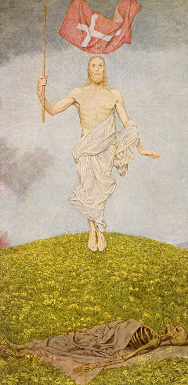 Zmartwychwstanie Chrystusa, ilustracja z "Festkalendera" wydanego w Lipsku ok. 1910 r. autorstwa Hans Thoma