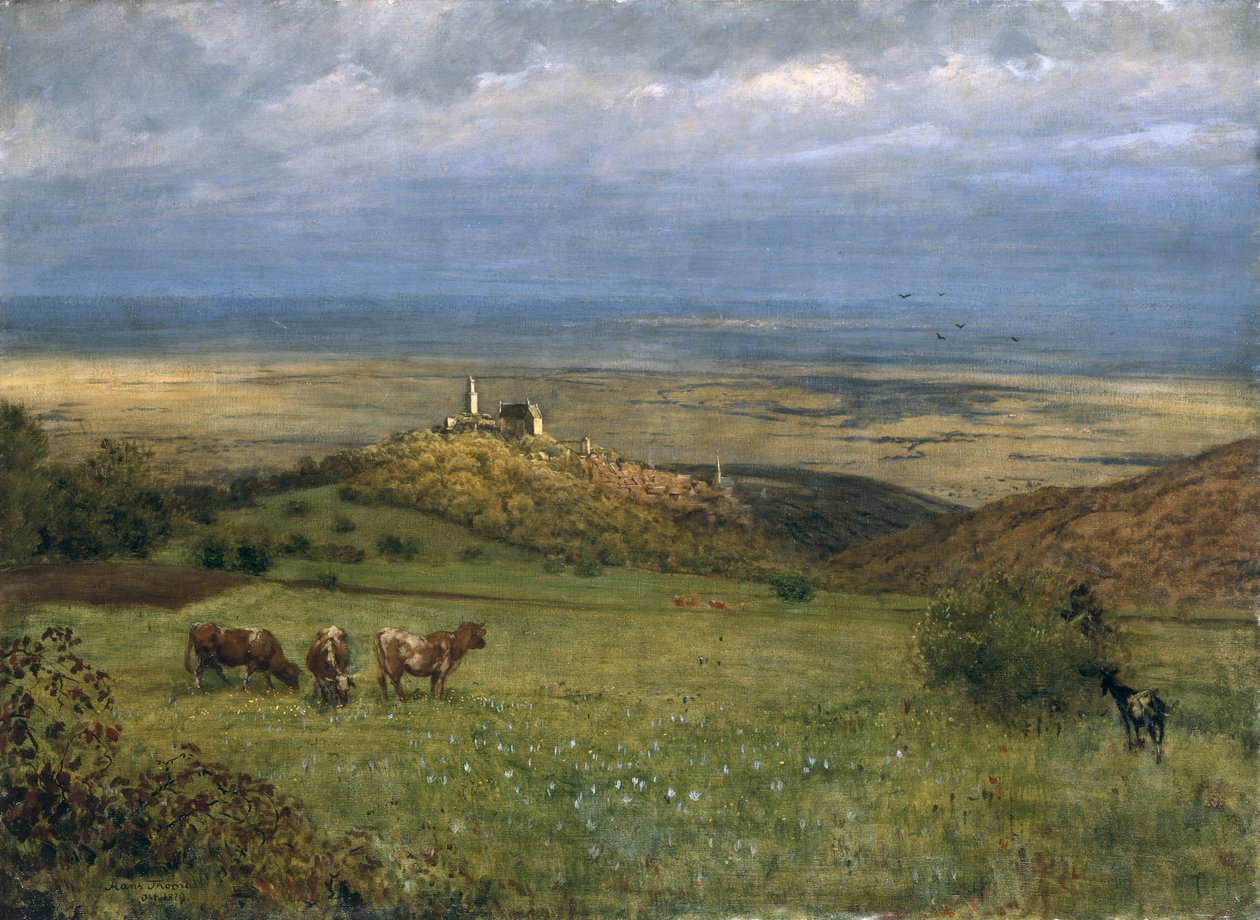 Widok na Kronberg w Taunus, Niemcy, 1879 r. autorstwa Hans Thoma