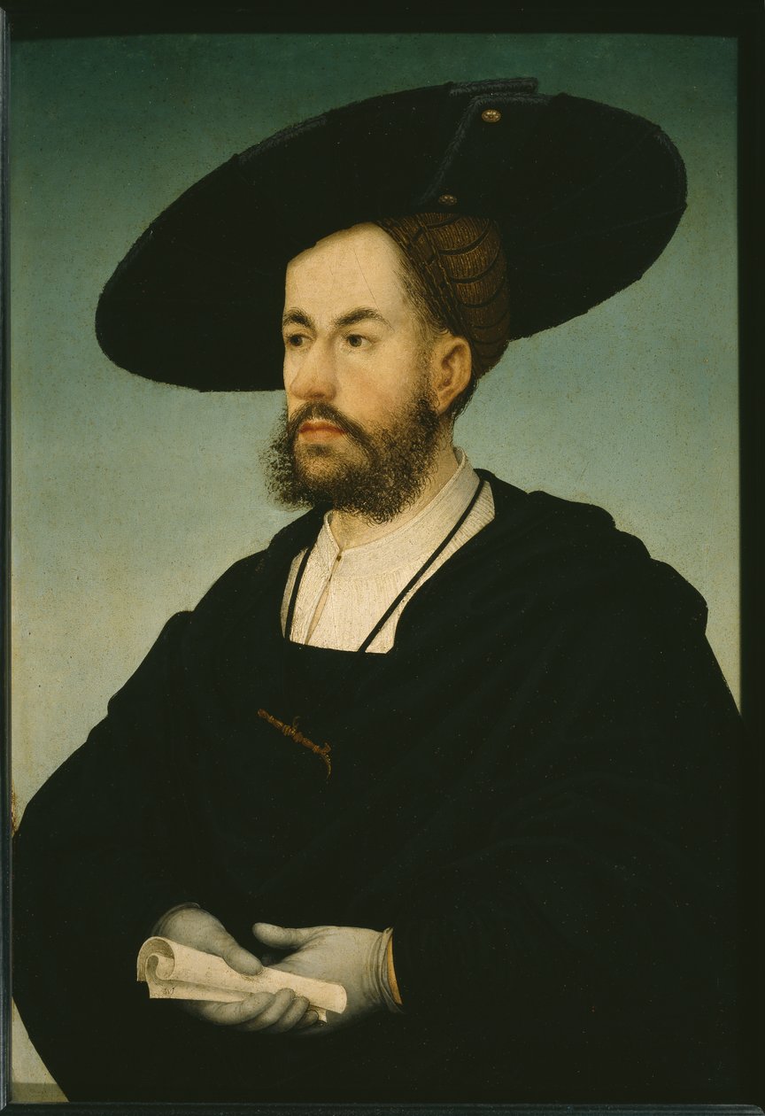 Portret Antona Fuggera, ok. 1500-29 (olej na panelu wapiennym) autorstwa Hans or Johan Maler