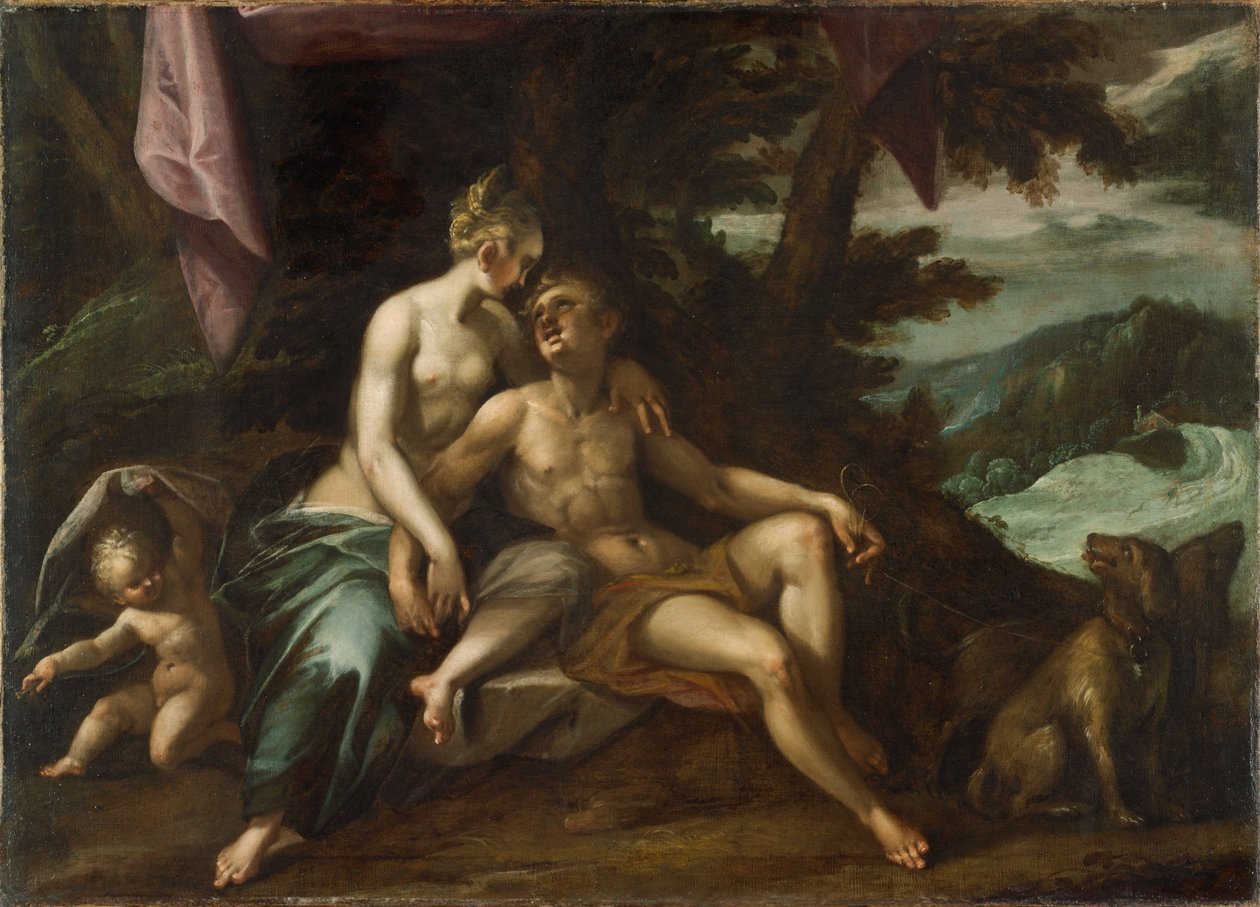 Wenus i Adonis autorstwa Hans von Aachen  