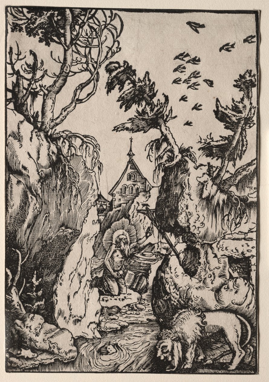 Św. Hieronim na pustkowiu. autorstwa Hans Baldung