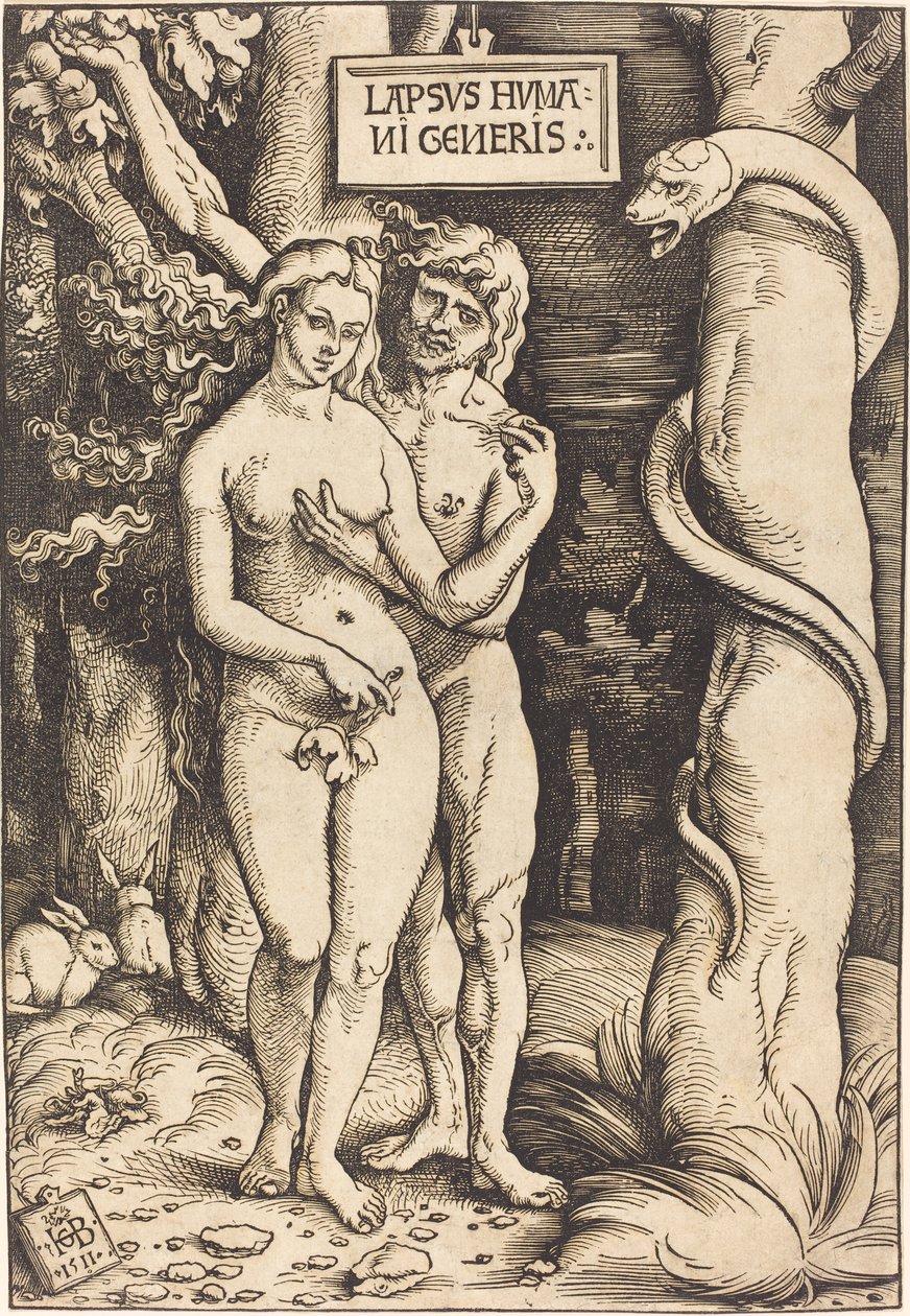 Adam i Ewa, 1511 autorstwa Hans Baldung Grien