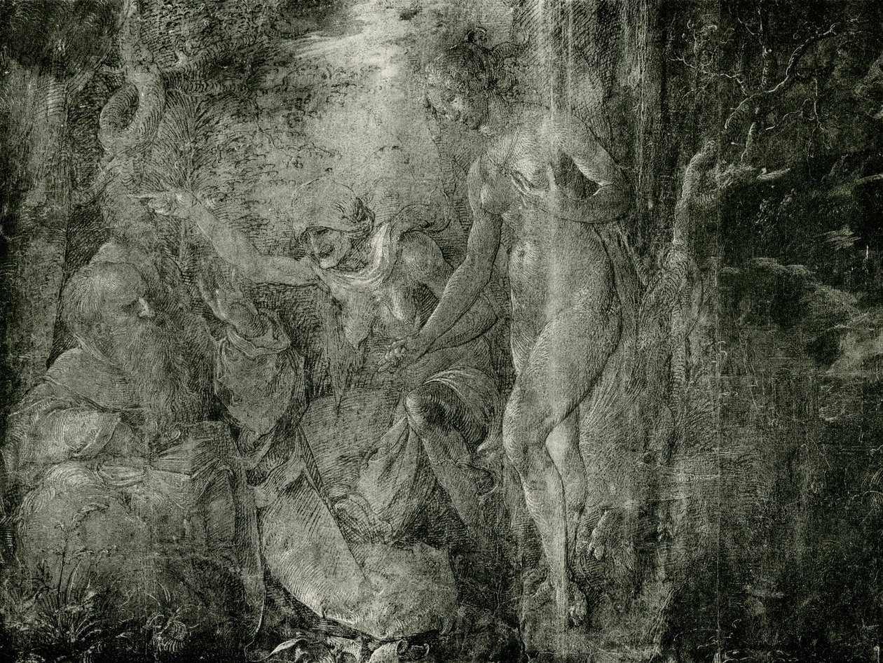 Kuszenie św. autorstwa Hans Baldung Grien