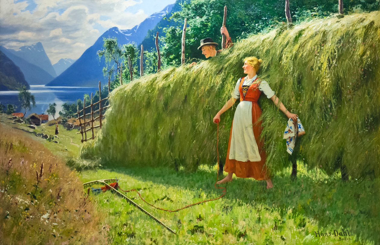 Letni odcinek (olej na płótnie) autorstwa Hans Dahl