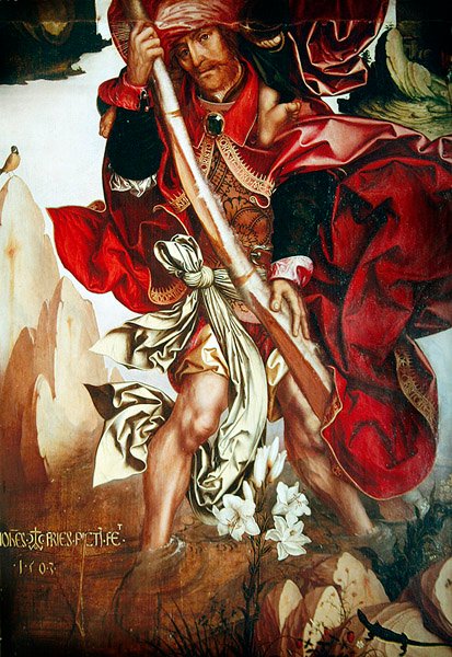 Św. Krzysztof, 1503 autorstwa Hans Fries