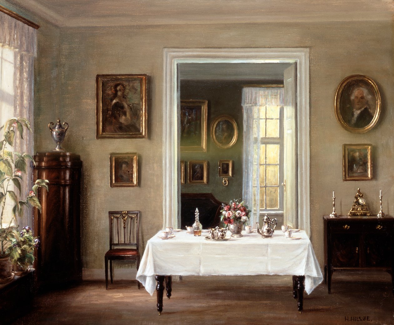 „Wnętrze”, ok. 1900-1940 autorstwa Hans Hilsoe