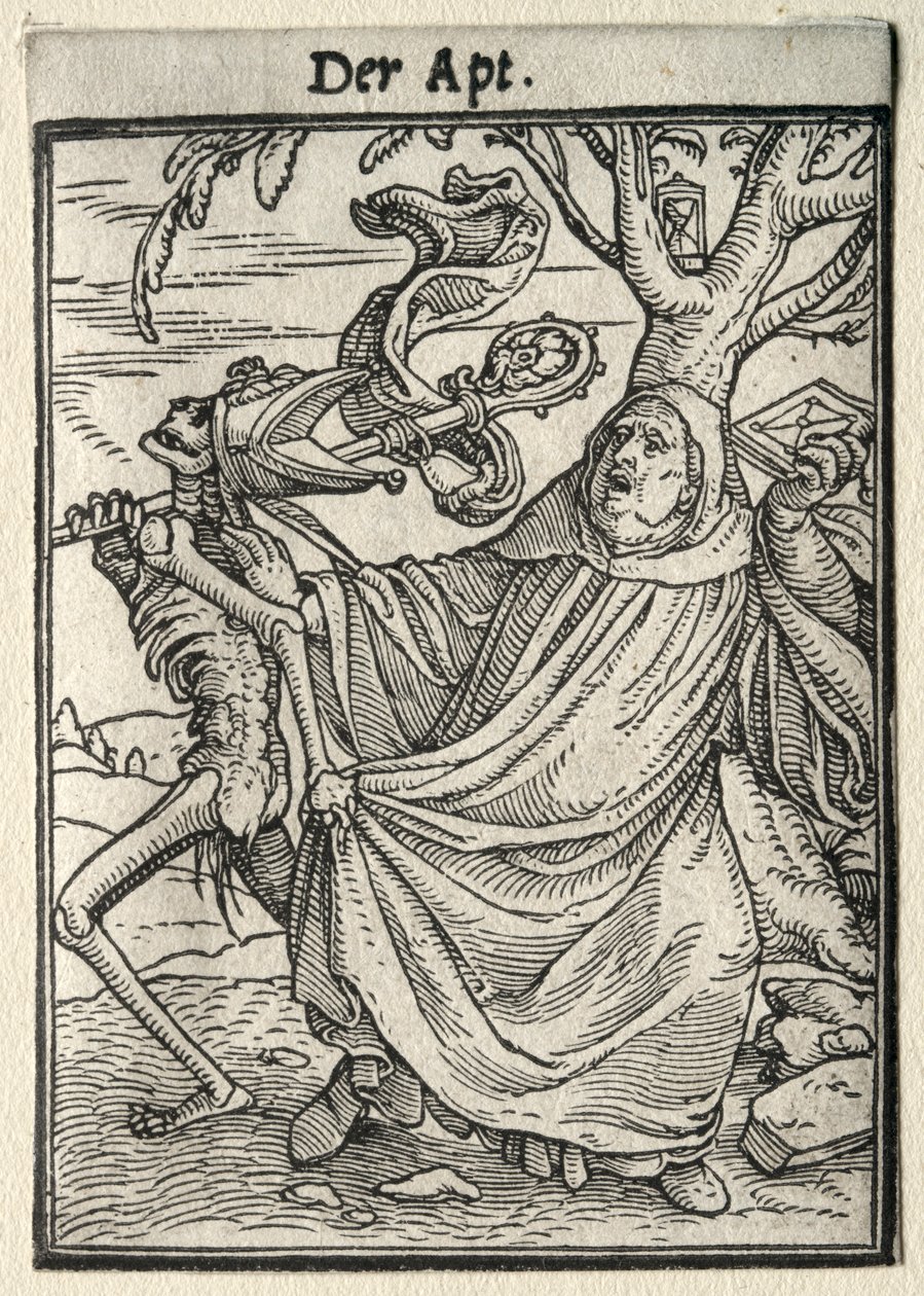 Taniec śmierci: opat. autorstwa Hans Holbein