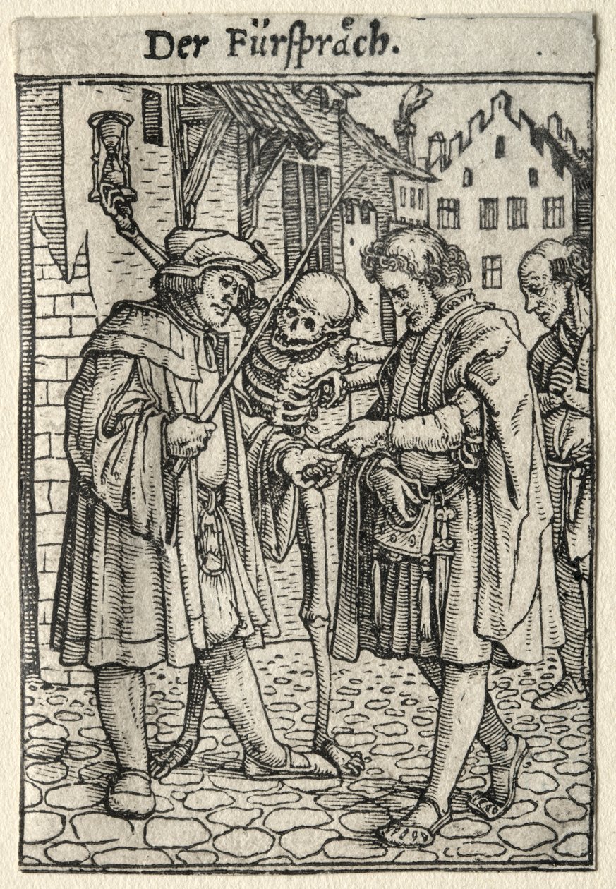 Taniec Śmierci: Adwokat . autorstwa Hans Holbein