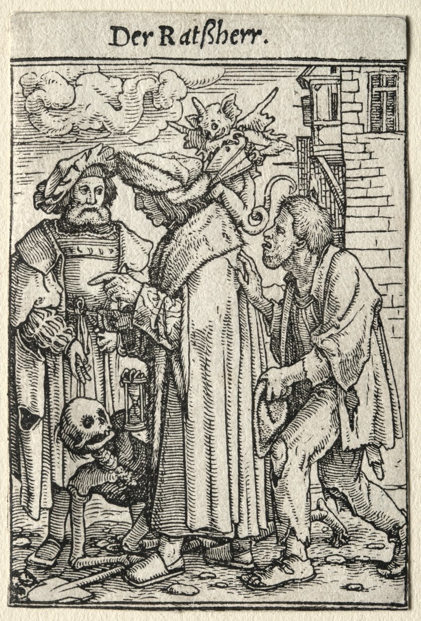 Taniec Śmierci: Radny. autorstwa Hans Holbein