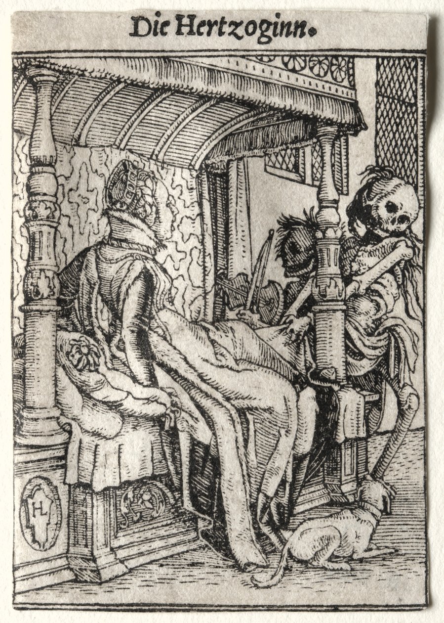 Taniec śmierci: księżna. autorstwa Hans Holbein