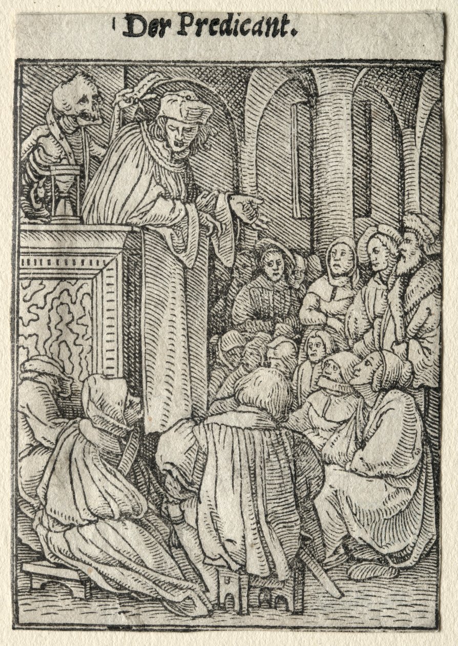 Taniec Śmierci: Kaznodzieja. autorstwa Hans Holbein