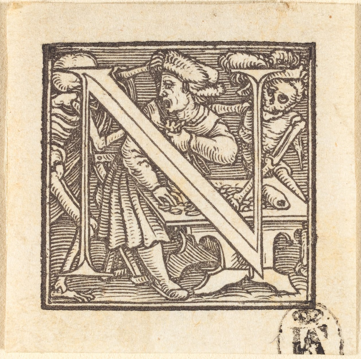 Litera N. autorstwa Hans Holbein der Jüngere