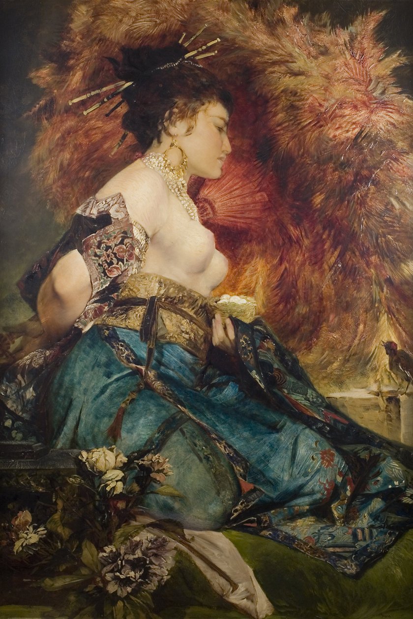 Japonka, ok. 1930 r. 1870 autorstwa Hans Makart