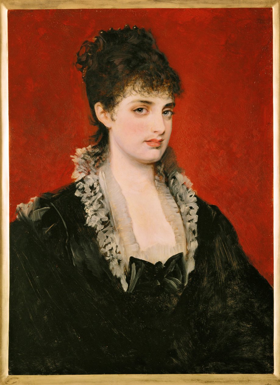 Anna von Waldberg ... (malarstwo na drewnie) autorstwa Hans Makart