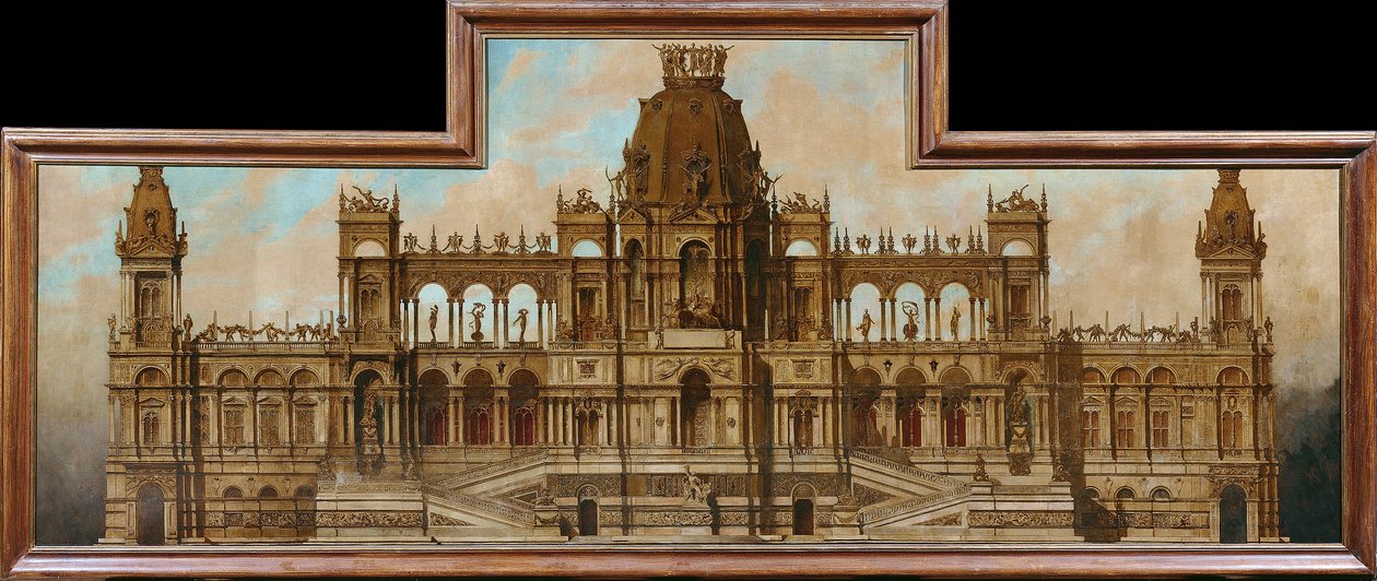 Projekt pałacu: Fasada autorstwa Hans Makart