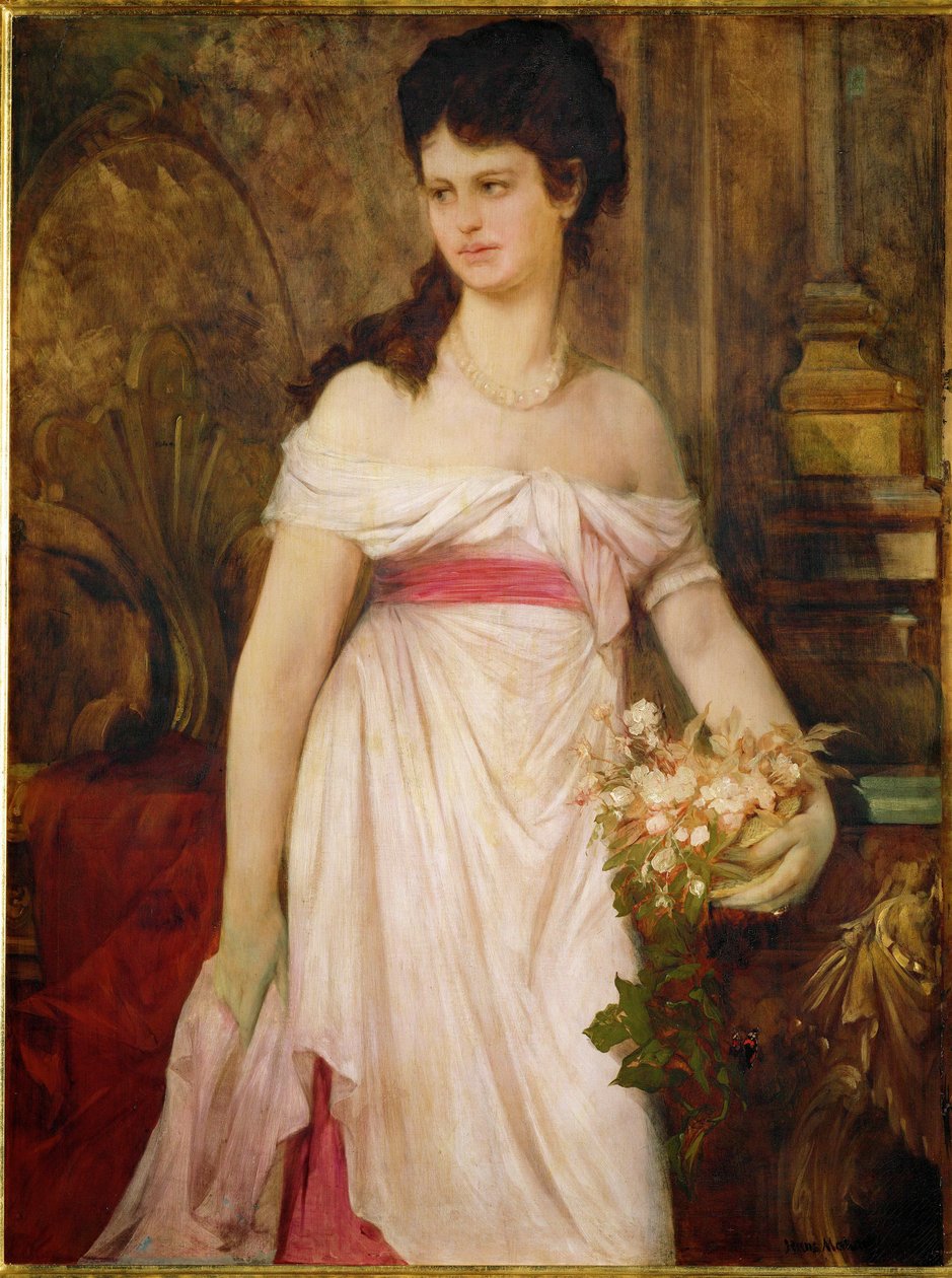 Dama w bieli ... (obraz na płótnie) autorstwa Hans Makart