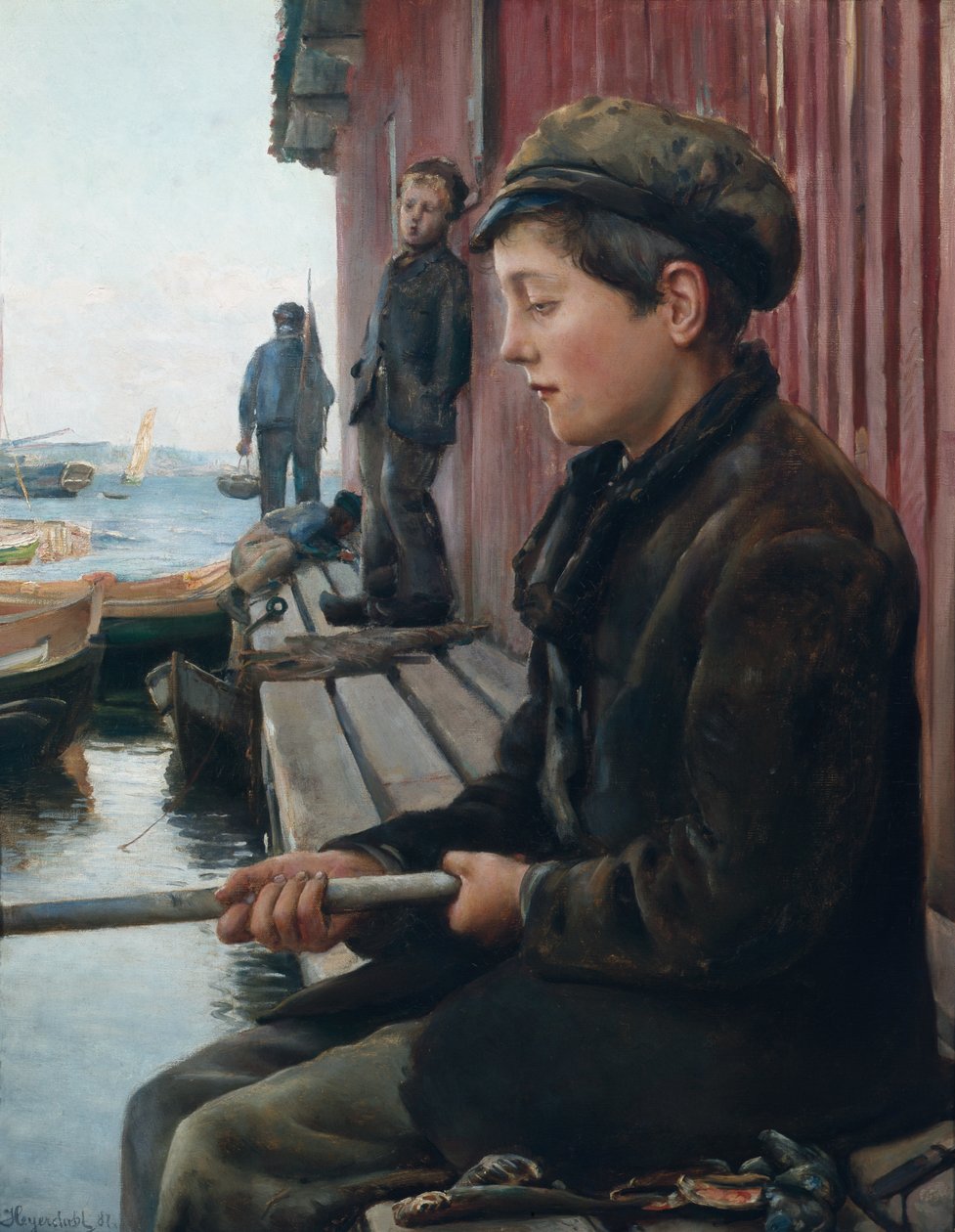 Chłopiec-rybak autorstwa Hans Olaf Heyerdahl
