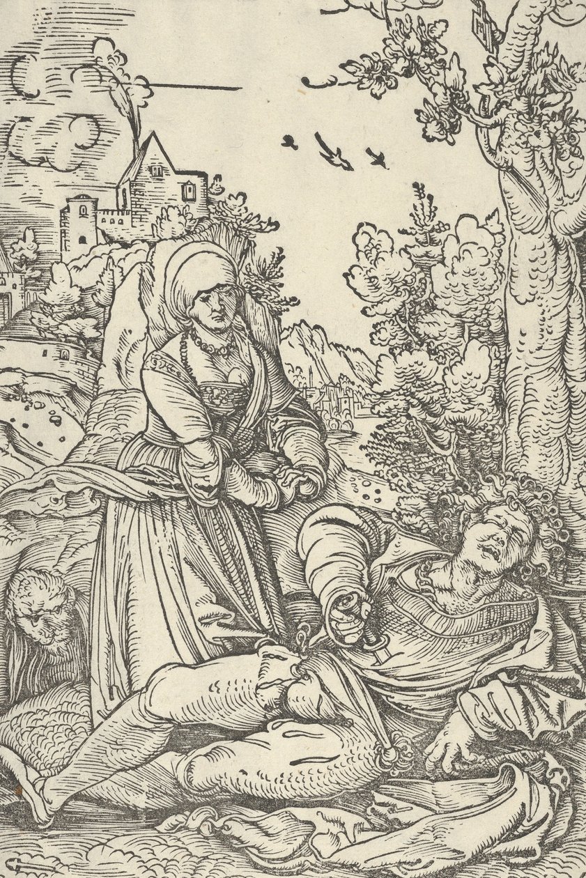 Pyramus i Thisbe, ca. 1509-10. autorstwa Hans Schäufelein the Elder