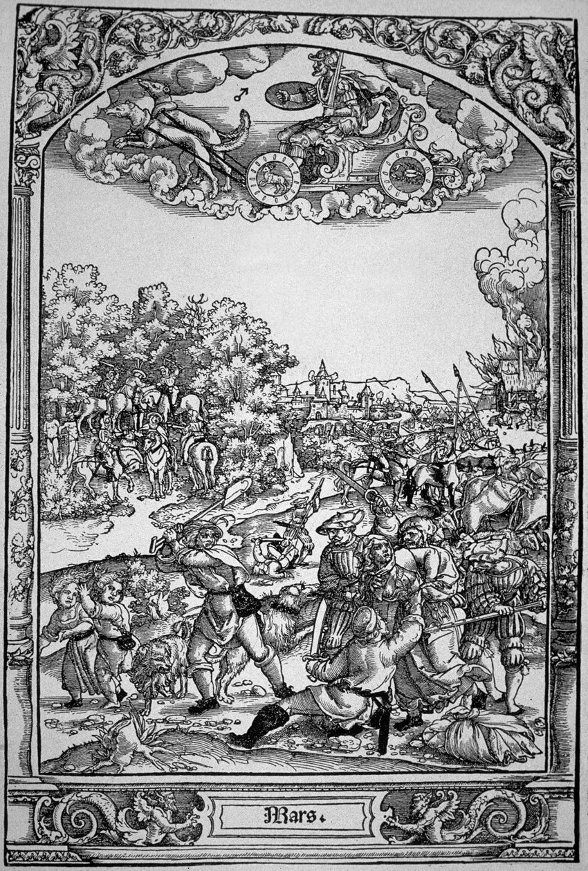 Mars (drzeworyt) autorstwa Hans Sebald (School of) Beham