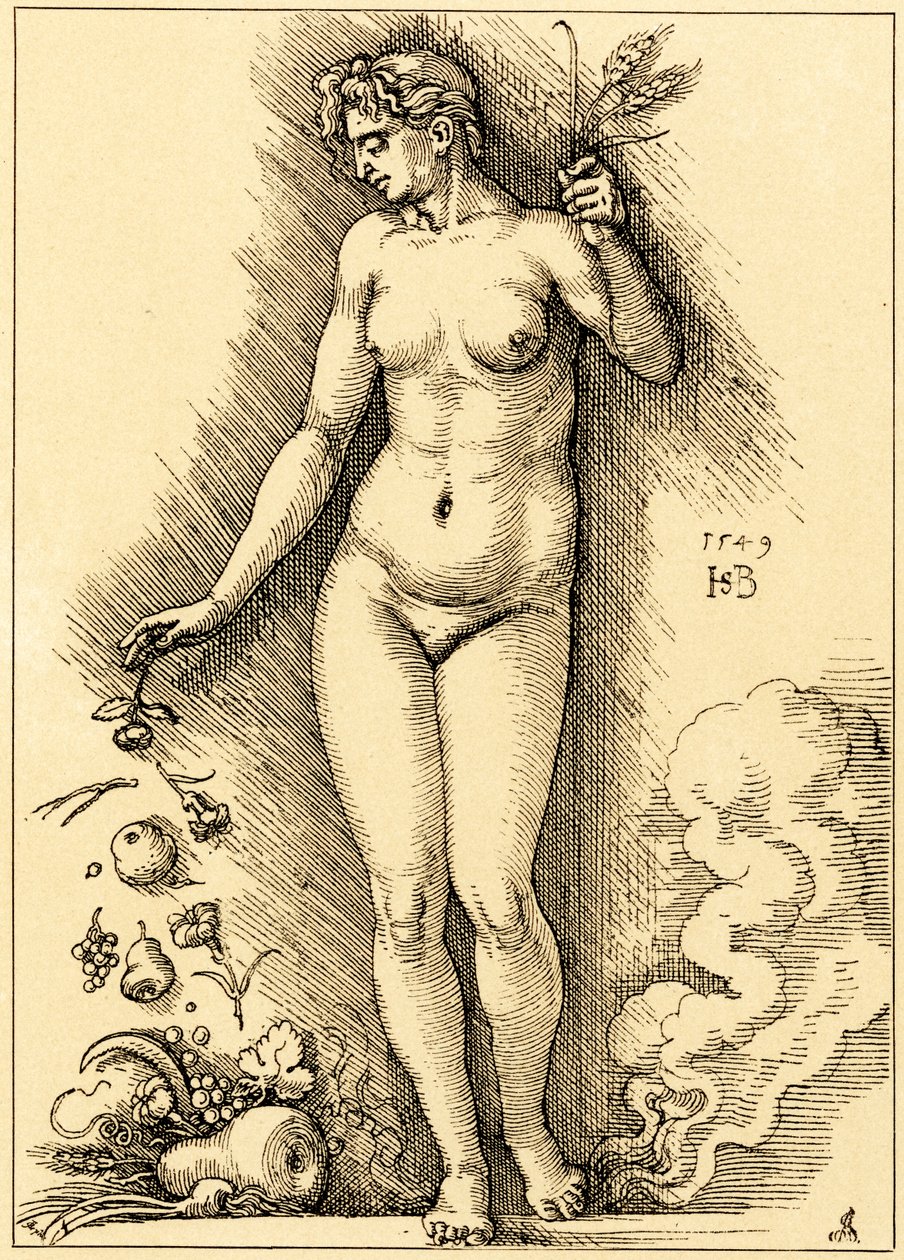 Ceres, rozrzucanie owoców autorstwa Hans Sebald Beham