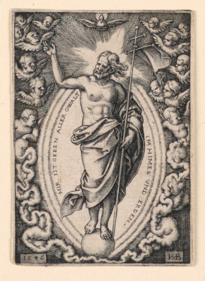 Chrystus na kuli ziemskiej autorstwa Hans Sebald Beham