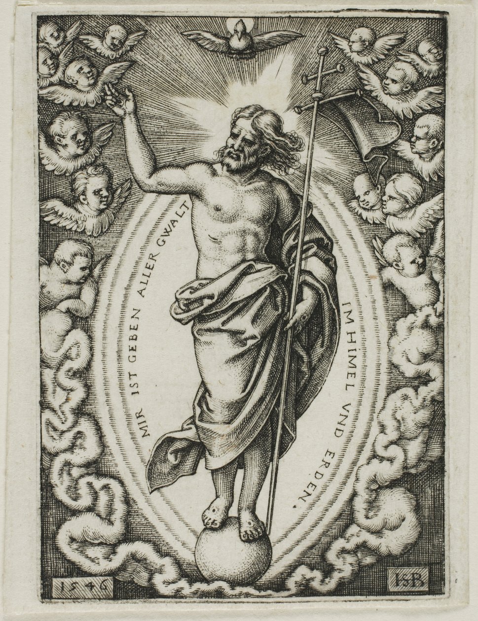 Chrystus na kuli ziemskiej autorstwa Hans Sebald Beham
