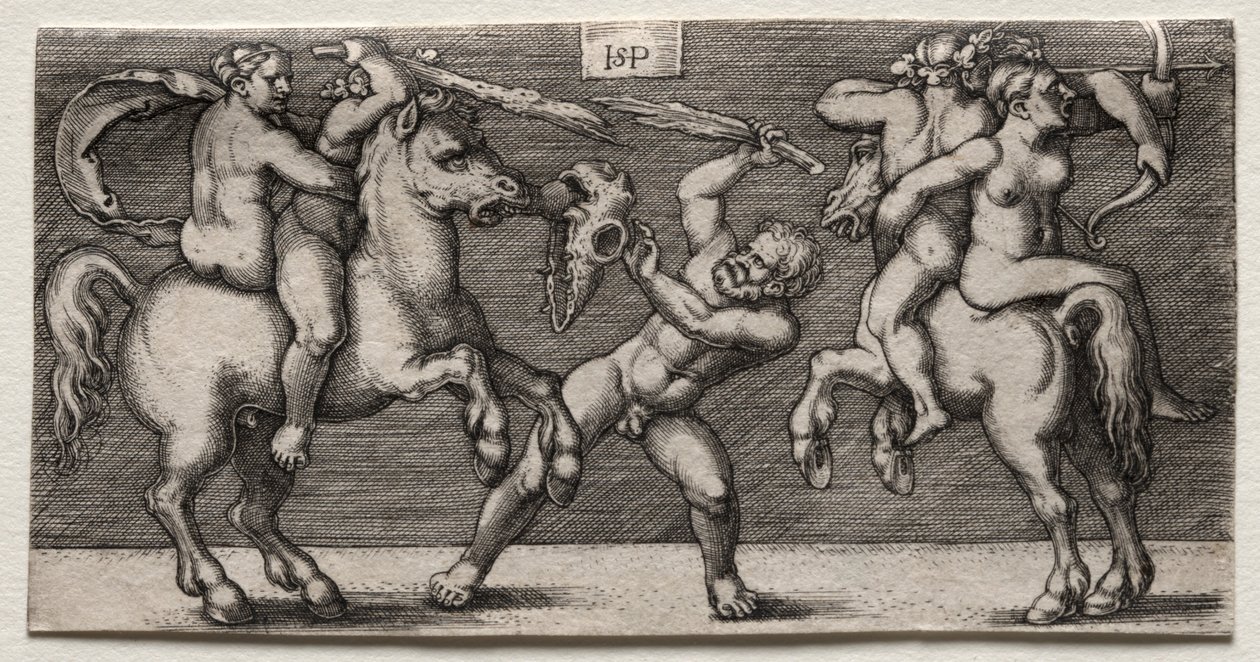 Walka Trzech Mężczyzn, 1546-1547. autorstwa Hans Sebald Beham