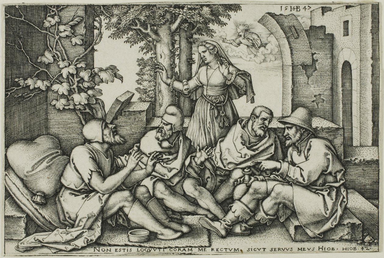 Hiob rozmawia ze swoimi przyjaciółmi autorstwa Hans Sebald Beham