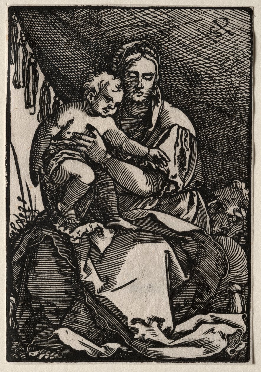 Święta Rodzina pod namiotem. autorstwa Hans Sebald Beham