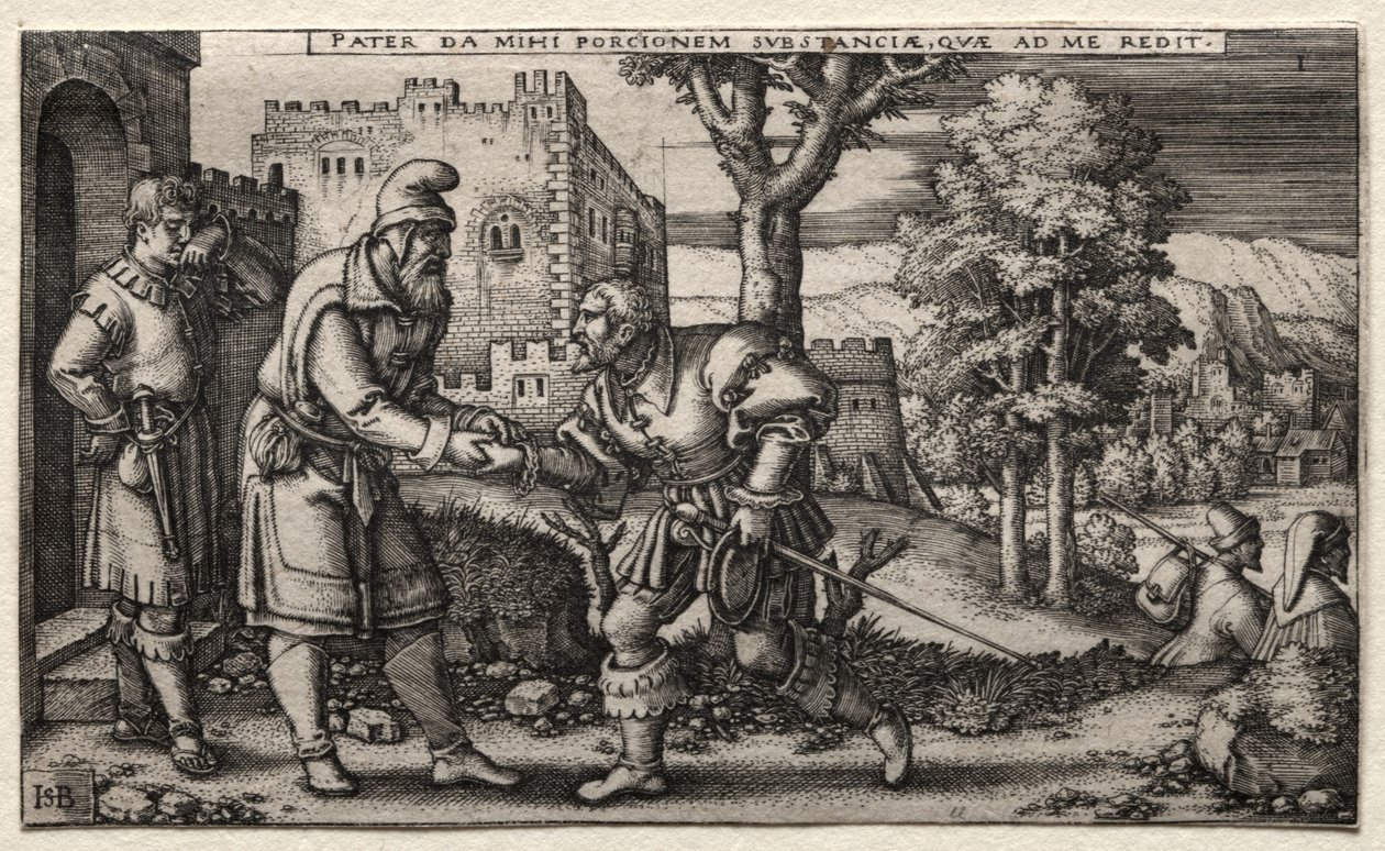 Syn marnotrawny. autorstwa Hans Sebald Beham