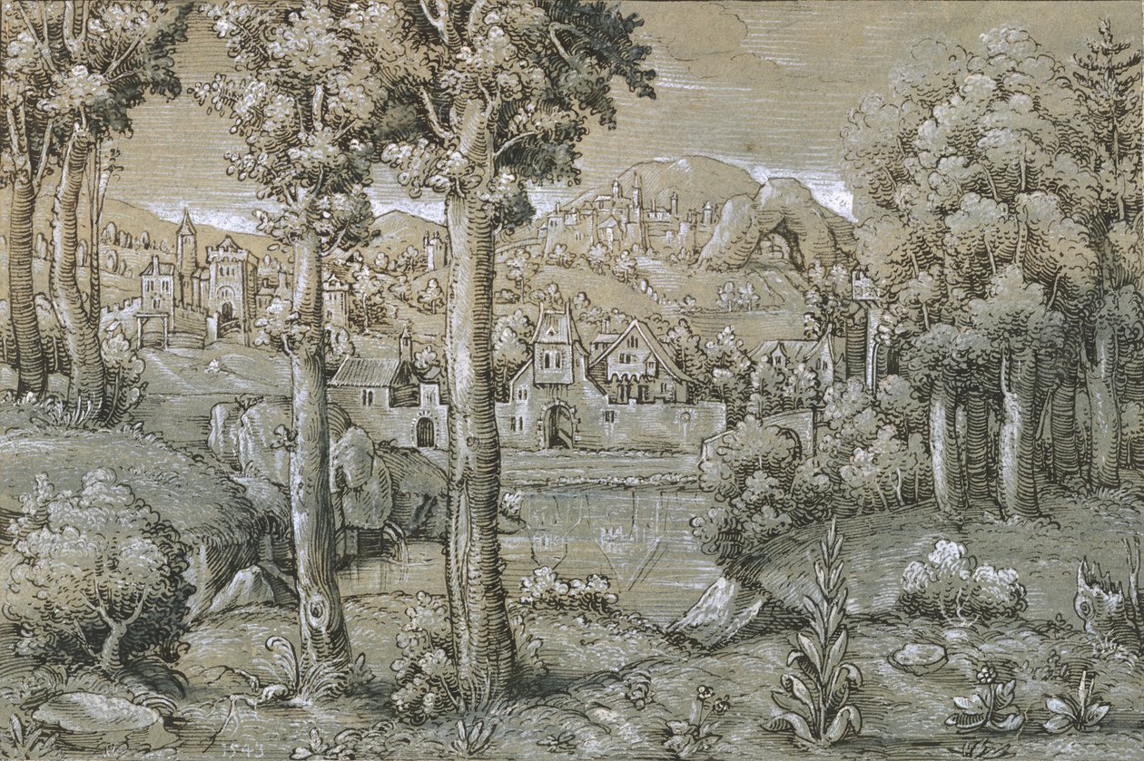Wyimaginowany krajobraz, 1543. autorstwa Hans Sebald Lautensack