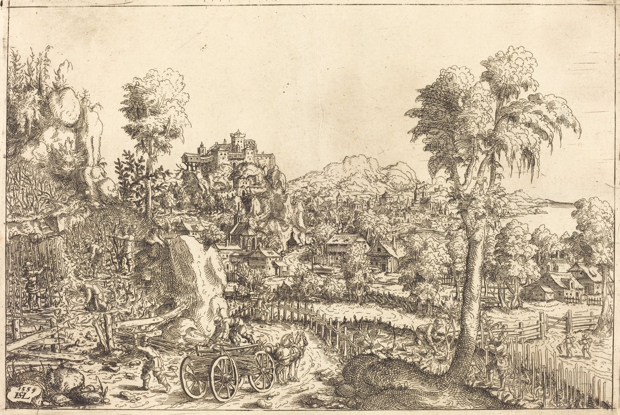 Krajobraz z winnicą, 1559. autorstwa Hans Sebald Lautensack