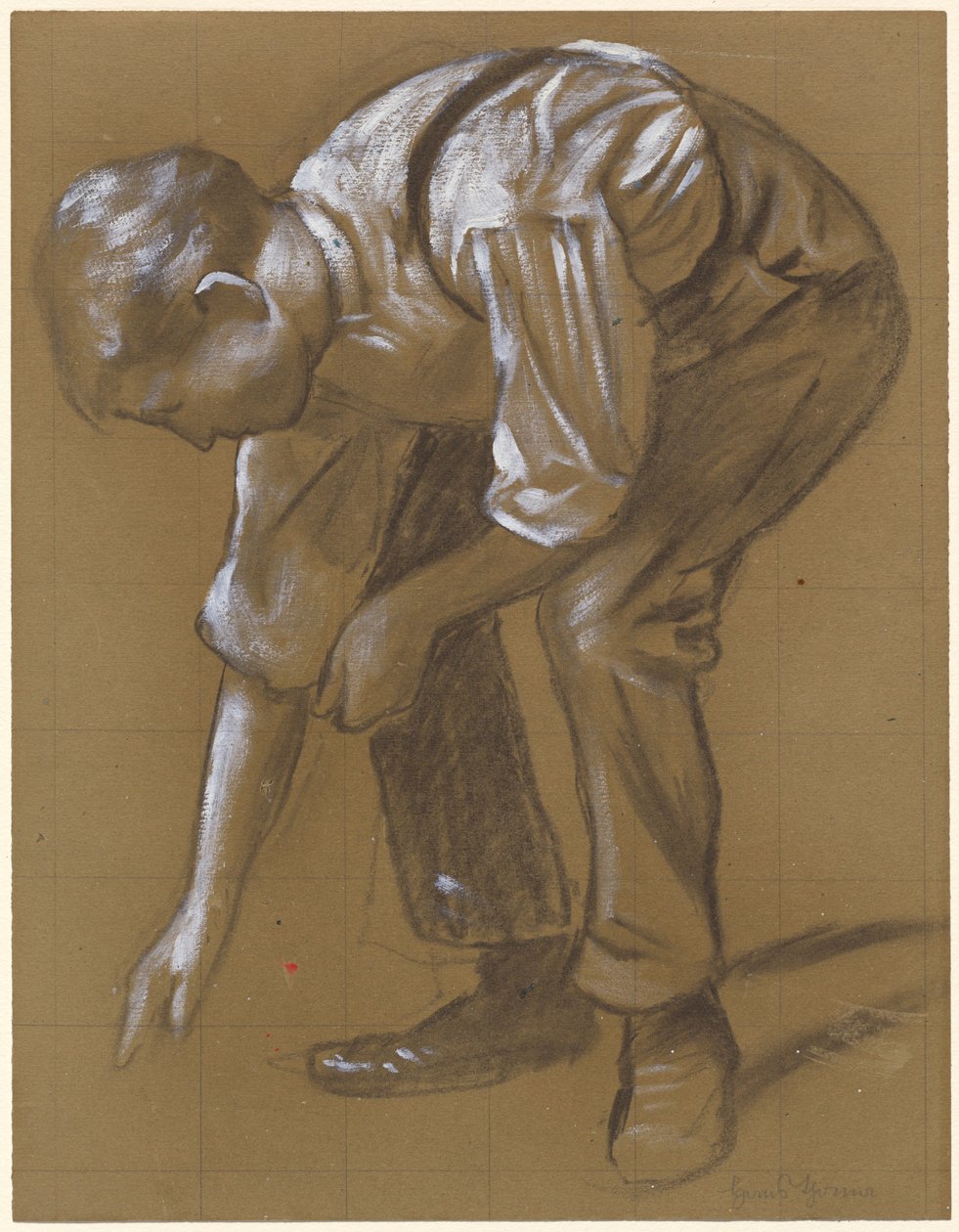 Pochylający się mężczyzna autorstwa Hans Thoma