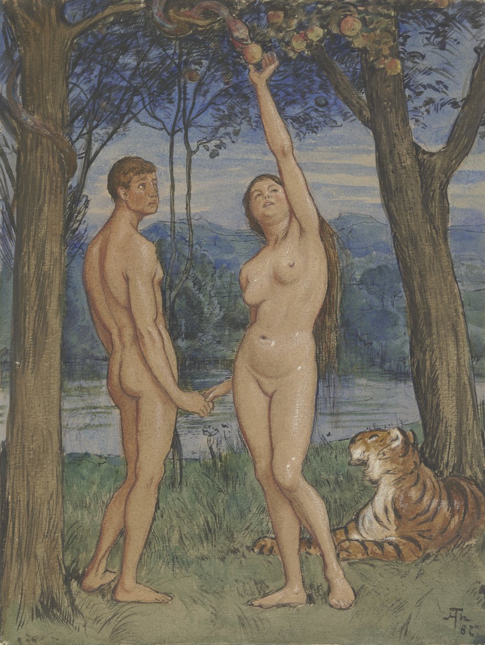 Adam i Ewa autorstwa Hans Thoma